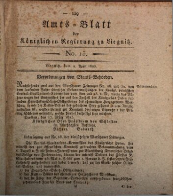 Amts-Blatt der Preußischen Regierung zu Liegnitz Samstag 2. April 1825