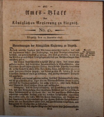 Amts-Blatt der Preußischen Regierung zu Liegnitz Samstag 12. November 1825