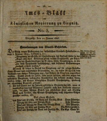 Amts-Blatt der Preußischen Regierung zu Liegnitz Samstag 21. Januar 1826