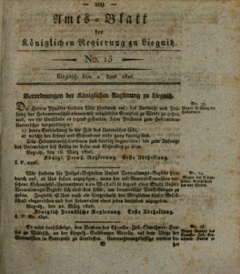 Amts-Blatt der Preußischen Regierung zu Liegnitz Samstag 1. April 1826