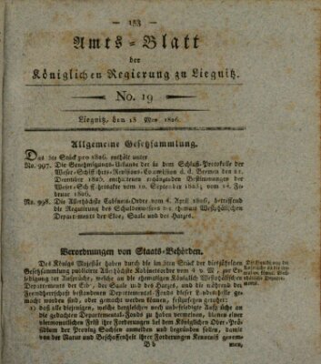 Amts-Blatt der Preußischen Regierung zu Liegnitz Samstag 13. Mai 1826