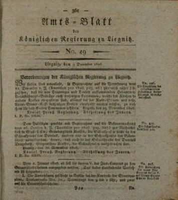 Amts-Blatt der Preußischen Regierung zu Liegnitz Samstag 9. Dezember 1826