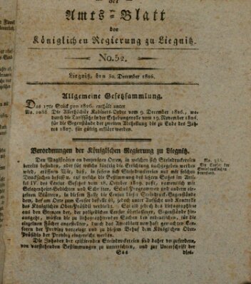 Amts-Blatt der Preußischen Regierung zu Liegnitz Samstag 30. Dezember 1826