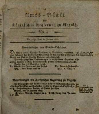 Amts-Blatt der Preußischen Regierung zu Liegnitz Samstag 20. Januar 1827