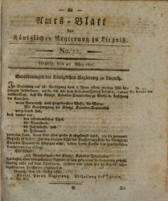 Amts-Blatt der Preußischen Regierung zu Liegnitz Samstag 24. März 1827