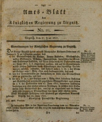 Amts-Blatt der Preußischen Regierung zu Liegnitz Samstag 30. Juni 1827