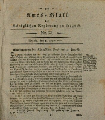 Amts-Blatt der Preußischen Regierung zu Liegnitz Freitag 17. August 1827