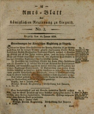 Amts-Blatt der Preußischen Regierung zu Liegnitz Samstag 19. Januar 1828