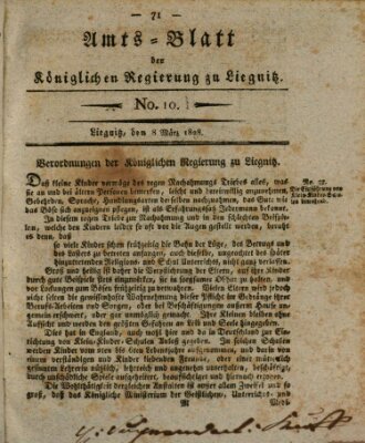 Amts-Blatt der Preußischen Regierung zu Liegnitz Samstag 8. März 1828