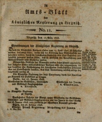 Amts-Blatt der Preußischen Regierung zu Liegnitz Samstag 15. März 1828