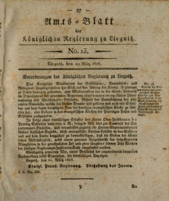 Amts-Blatt der Preußischen Regierung zu Liegnitz Samstag 29. März 1828