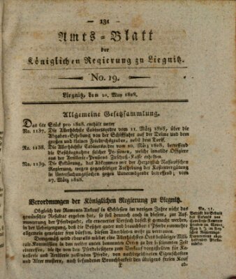 Amts-Blatt der Preußischen Regierung zu Liegnitz Samstag 10. Mai 1828