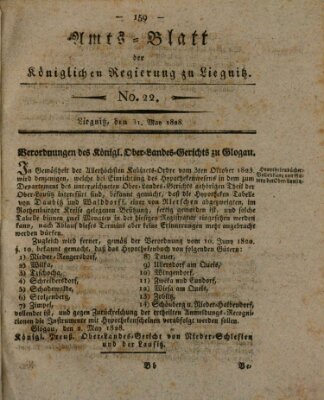 Amts-Blatt der Preußischen Regierung zu Liegnitz Samstag 31. Mai 1828