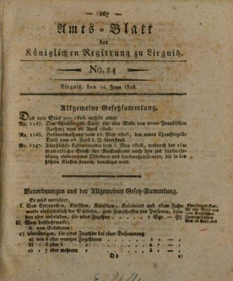 Amts-Blatt der Preußischen Regierung zu Liegnitz Samstag 14. Juni 1828