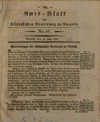 Amts-Blatt der Preußischen Regierung zu Liegnitz Samstag 28. Juni 1828