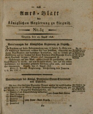 Amts-Blatt der Preußischen Regierung zu Liegnitz Samstag 23. August 1828