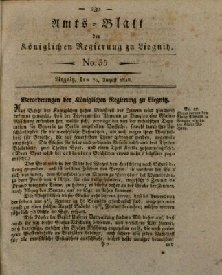 Amts-Blatt der Preußischen Regierung zu Liegnitz Samstag 30. August 1828