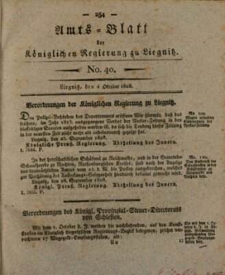 Amts-Blatt der Preußischen Regierung zu Liegnitz Samstag 4. Oktober 1828