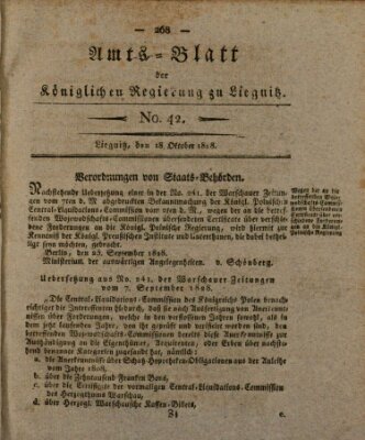 Amts-Blatt der Preußischen Regierung zu Liegnitz Samstag 18. Oktober 1828