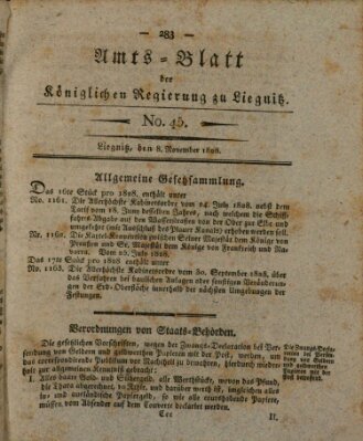 Amts-Blatt der Preußischen Regierung zu Liegnitz Samstag 8. November 1828