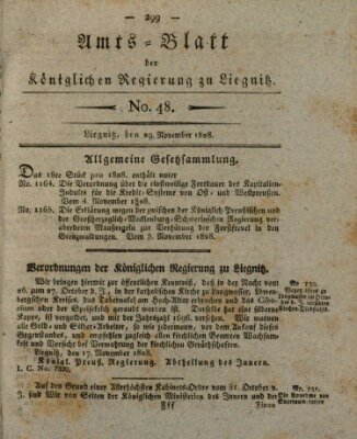 Amts-Blatt der Preußischen Regierung zu Liegnitz Samstag 29. November 1828