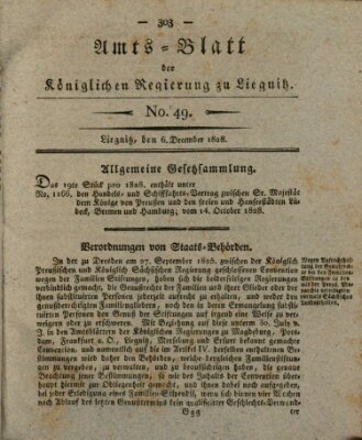 Amts-Blatt der Preußischen Regierung zu Liegnitz Samstag 6. Dezember 1828