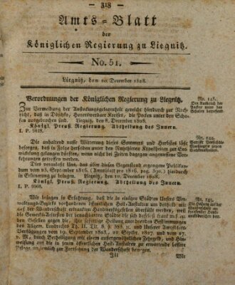 Amts-Blatt der Preußischen Regierung zu Liegnitz Samstag 20. Dezember 1828