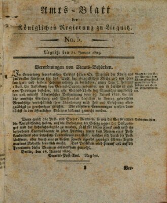 Amts-Blatt der Preußischen Regierung zu Liegnitz Samstag 31. Januar 1829