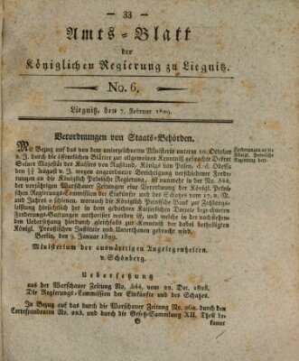 Amts-Blatt der Preußischen Regierung zu Liegnitz Samstag 7. Februar 1829