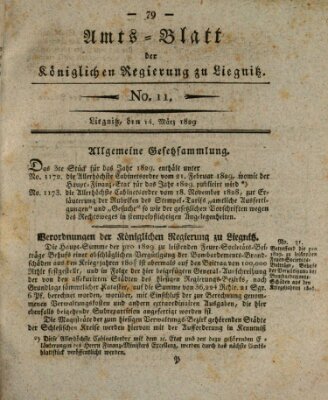 Amts-Blatt der Preußischen Regierung zu Liegnitz Samstag 14. März 1829