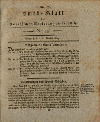 Amts-Blatt der Preußischen Regierung zu Liegnitz Samstag 31. Oktober 1829