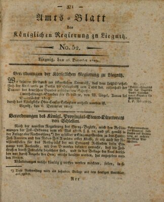 Amts-Blatt der Preußischen Regierung zu Liegnitz Samstag 26. Dezember 1829