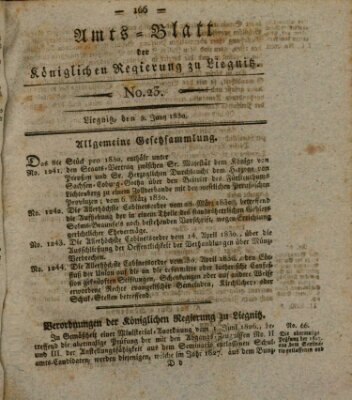 Amts-Blatt der Preußischen Regierung zu Liegnitz Samstag 5. Juni 1830