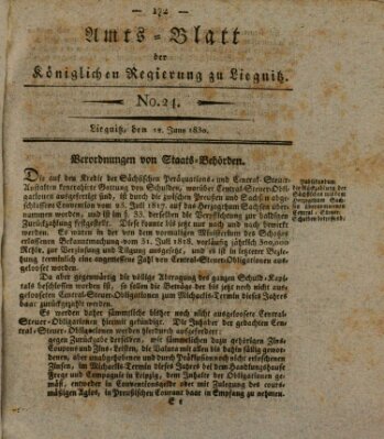 Amts-Blatt der Preußischen Regierung zu Liegnitz Samstag 12. Juni 1830