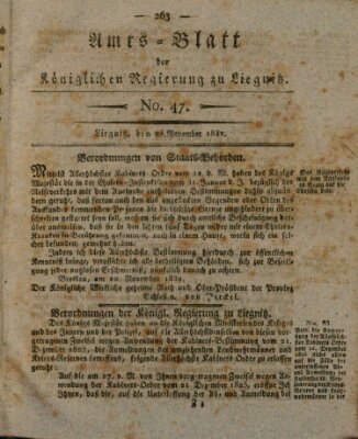 Amts-Blatt der Preußischen Regierung zu Liegnitz Samstag 24. November 1832