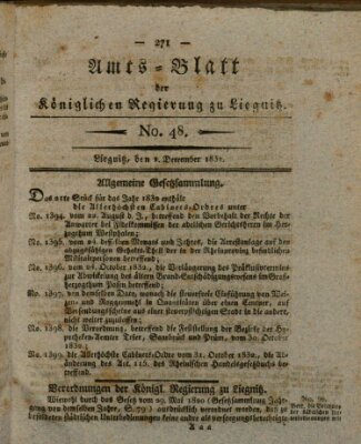 Amts-Blatt der Preußischen Regierung zu Liegnitz Samstag 1. Dezember 1832