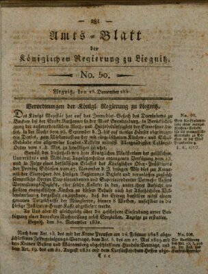 Amts-Blatt der Preußischen Regierung zu Liegnitz Samstag 15. Dezember 1832