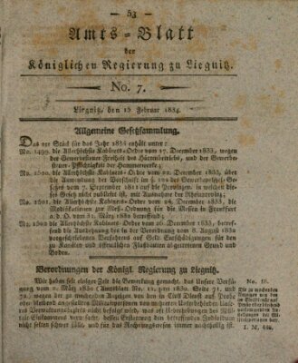 Amts-Blatt der Preußischen Regierung zu Liegnitz Samstag 15. Februar 1834