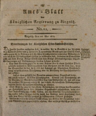 Amts-Blatt der Preußischen Regierung zu Liegnitz Samstag 24. Mai 1834