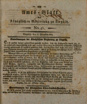 Amts-Blatt der Preußischen Regierung zu Liegnitz Samstag 8. November 1834