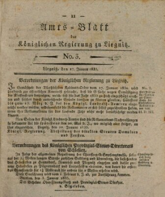 Amts-Blatt der Preußischen Regierung zu Liegnitz Samstag 17. Januar 1835