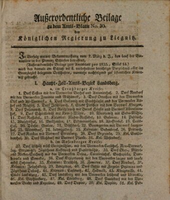 Amts-Blatt der Preußischen Regierung zu Liegnitz Samstag 25. Juli 1835