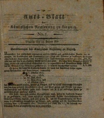 Amts-Blatt der Preußischen Regierung zu Liegnitz Samstag 13. Februar 1836