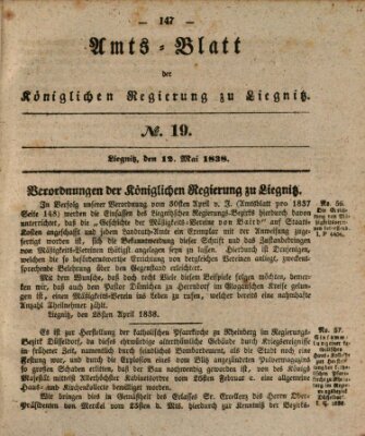 Amts-Blatt der Preußischen Regierung zu Liegnitz Samstag 12. Mai 1838