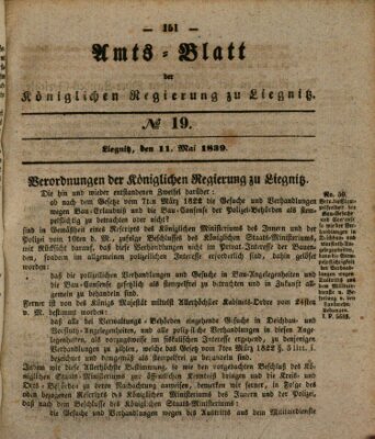 Amts-Blatt der Preußischen Regierung zu Liegnitz Samstag 11. Mai 1839