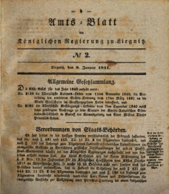 Amts-Blatt der Preußischen Regierung zu Liegnitz Samstag 9. Januar 1841