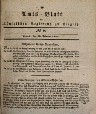 Amts-Blatt der Preußischen Regierung zu Liegnitz Samstag 19. Februar 1842