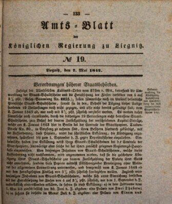 Amts-Blatt der Preußischen Regierung zu Liegnitz Samstag 7. Mai 1842