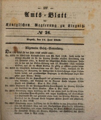 Amts-Blatt der Preußischen Regierung zu Liegnitz Samstag 11. Juni 1842