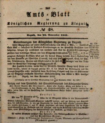 Amts-Blatt der Preußischen Regierung zu Liegnitz Samstag 26. November 1842